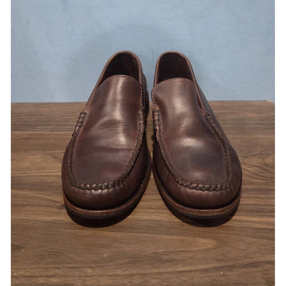 Frye Mens Lewis Venetian Dark Brown Leather Moc Toe Loafers 87598 Size 7D
